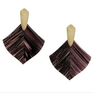 KENDRA SCOTT‎ "Astoria" Brown Dust Triangular Far Drop Earrings OS